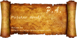 Polster Arnó névjegykártya